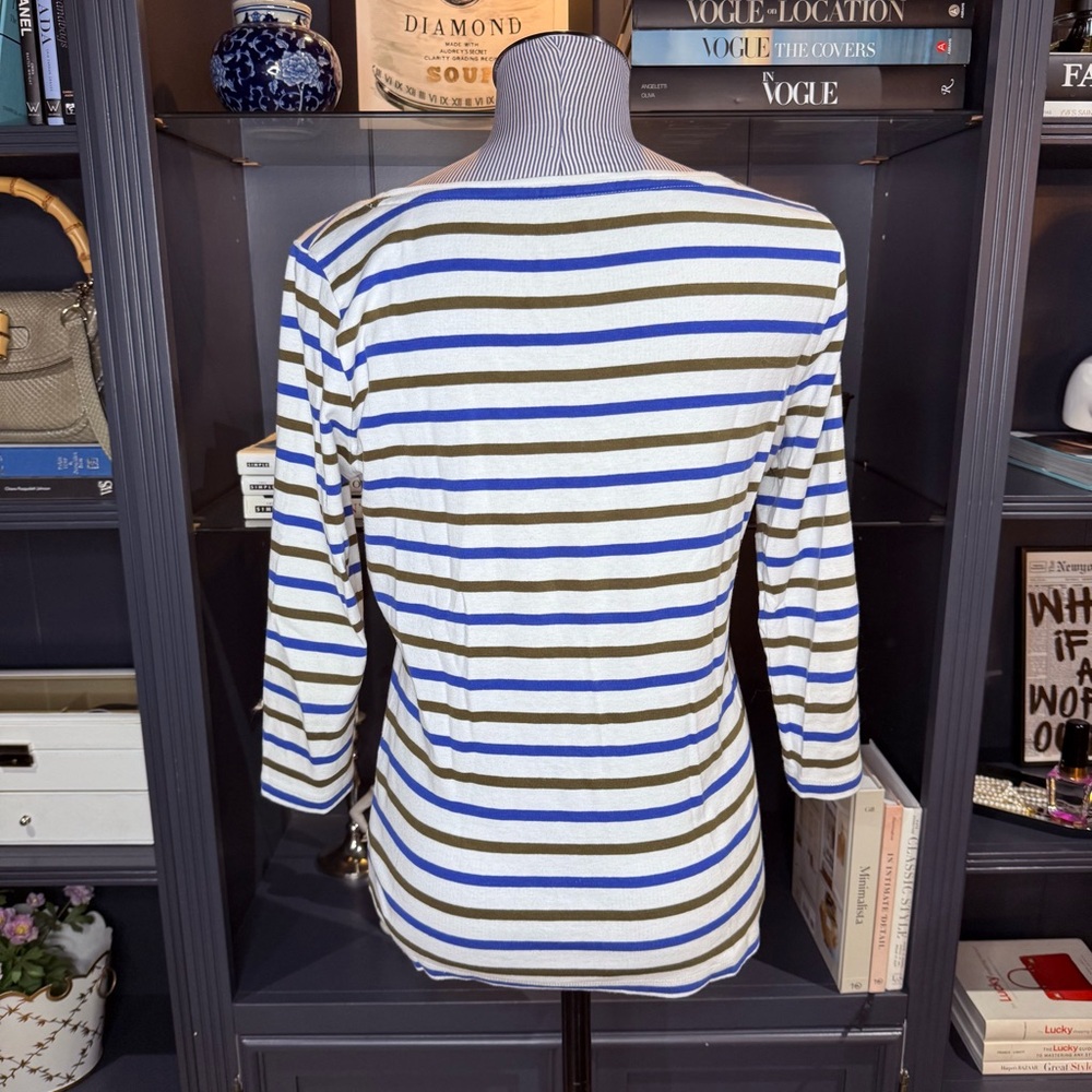 Talbots Boatneck Striped Cotton Tee – Size M - Picture 5 of 5